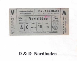 Entrada / Entrada 61/62 Friendschaft Hamburger SV - AC Milán - Imagen 1 de 1
