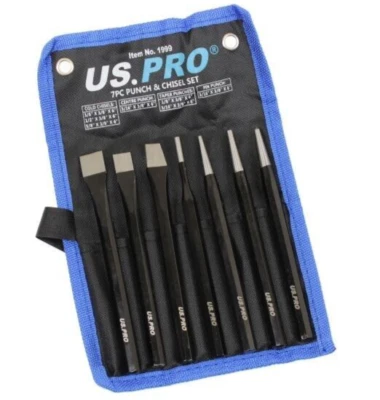 BERGEN Punch & Chisel Set 7pc Cold Chisels Center Punch PIN Punch Taper Punch - Image 1 of 4