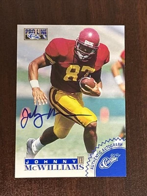 1996 Pro Line Autographs Blue #49 Johnny McWilliams USC Auto SIGNED - Image 1 of 2