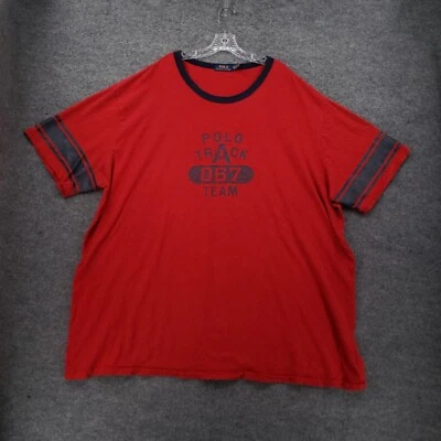 Polo Ralph Lauren T Shirt Men 3XLT Tall Red Track Team Short Sleeve Pullover Tee - Image 1 of 4