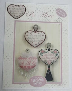 Punto de Cruz BE MINE Corazones Patrón por Sue Hillis Designs Dije Incluido NUEVO - Imagen 1 de 4