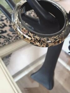 LOUIS VUITTON Inclusion Black & Gold LOGO Swarovski Bracelet LV Pouch Excellent 