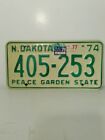 1974 North Dakota License Plate Man cave wall hanger Peace Garden State -D1