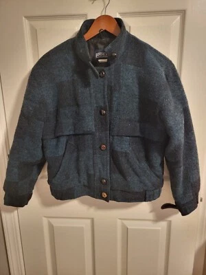 Vintage Land's End Womens Vintage Green Black Plaid Button Cape Coat S - Image 1 of 4