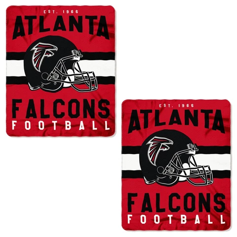 2pc Set NFL Atlanta Falcons Soft Fleece Throw Blanket 50" X 60" Cover