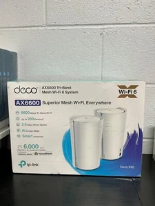 TP Link Deco X90 White AX6600 Tri-Band Mesh Wi-Fi 6 System 2-Pack - Afbeelding 1 van 5