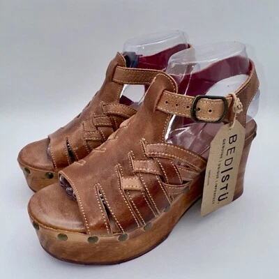 Bed Stu Rhonda Leather Platform Sandals Women’s Size 7 Brown Leather - Image 1 of 4