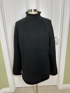 Pull vintage J Crew col roulé pêcheur laine tricot épais taille L rameur années 90 Y2K - Photo 1/9