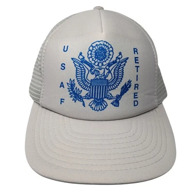 USAF Retired Snapback Mesh Back Trucker Hat Gray One Size Speedway - Image 1 of 4