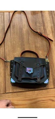 Bolso Bandolera Michael Kors Manhattan Med Negro Neón Borde de Cuero  Foto 1 de 4