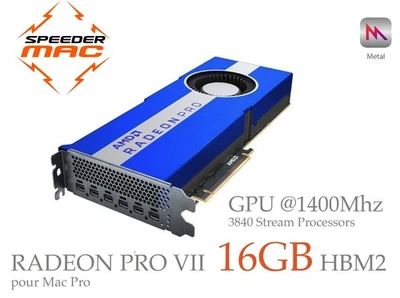  AMD RADEON PRO VII 16GB  HBM2 Bootscreen Apple, Mac Pro Monterey 4.1 ou 5.1 - Imagen 1 de 2