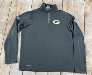 Nike Green Bay Packers NFL Football Grey Pullover 1/4 Zip Medium - Picture 1 of 12