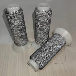 1 Roll Black Reflective Thread Illusion Color Embroidery Yarn Gloss Double-sided - Picture 1 of 6