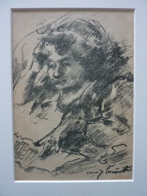 LOVIS CORINTH - Original Lithographie 1920 "Weiblicher Studienkopf" !! - Bild 1 von 3