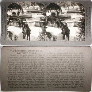 Keystone Stereoview Jardin de la Fontaine, Nimes, France From 1200 Card Set #447 - Picture 1 of 3