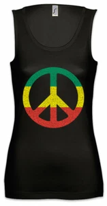Rastafari Peace Sign Damen Tank Top Rasta Jah Babylon Irie Ska Reggae Jamaica - Picture 1 of 1