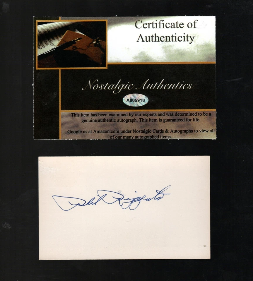 Phil Rizzuto New York Yankees HOF Autographed Signed 3x5 Card COA - Image 1 of 1