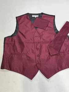 Chaleco rojo para hombre Vesuvio Napoli con corbata bolsillo cuadrado talla M mediano nuevo sin etiquetas - Imagen 1 de 6