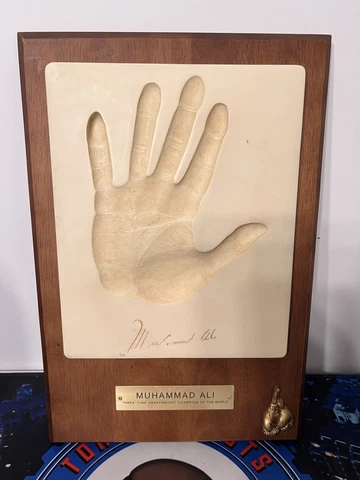 Muhammad Ali Authentic Hand Print On 10 IN X 16 IN Plaque The Boxing Series Cover