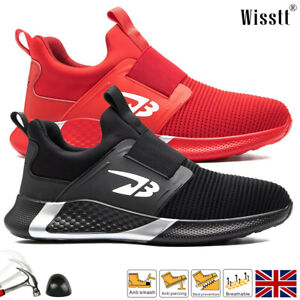 Mens Ankle Safety Trainers Work Boots Ladies Womens Black Steel Toe Cap Shoes UK