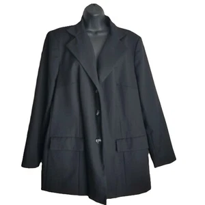 Harvé Benard Vintage Black Wool Blazer Designer Quiet Luxury Old Money Jacket - Picture 1 of 8