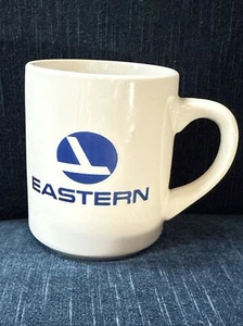 Vintage EASTERN AIRLINES Coffee Mug Logo Jet Aircraft Airways Employee Cup - Picture 1 of 10