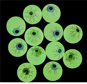 Juego de 12 bolas hinchables de ojos verdes... brilla en la oscuridad... ¡diversión para cualquier fiesta! - Imagen 1 de 1