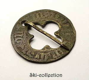 Antique Bronze Buckle, Hebrew Writing. France, 17th-18th Century. - Picture 1 of 5