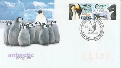 TERRITORIO ANTÁRTICO AUSTRALIANO 2000 BASE PINGÜINOS JUEGO DE CANCELACIÓN Foto 1 de 4
