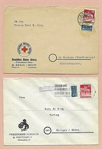 ALEMANIA 1949-53 - 4 CUBIERTAS NOTOPFER MARCA FISCAL (IMPUESTO DE EMERGENCIA) INC ROJO X etc - Imagen 1 de 2