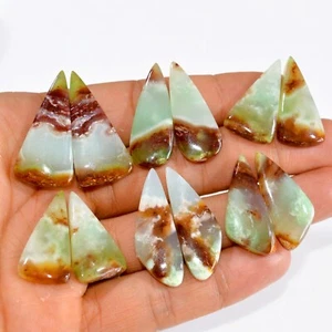 6Pairs 183Ct Natural Chrysoprase Cabochon Gemstone pair Lot 31x14 27x10mm #15202 - Picture 1 of 6