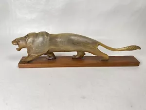 Pantera león puma gato grande tallada a mano de colección - Imagen 1 de 9