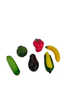 Vintage Glass Vegetables & Fruit Set Of 6 - Picture 1 of 12