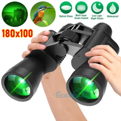 Binoculares 10-180 X 100 Telescopio Zoom Largo Alcance HD Alto Aumento + Estuche Foto 1 de 4