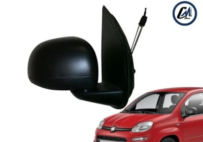 SPECCHIETTO RETROVISORE A CAVI CONVESSO DESTRO NERO FIAT PANDA 3a SERIE DAL 2012 - Immagine 1 di 4