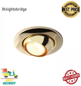 Knightsbridge Brass Eyeball Down light IP20 60W ME05B - Picture 1 of 2