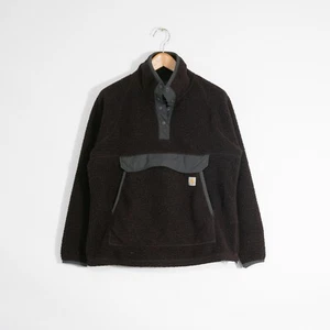 Carhartt Fleece Jacket Sweater Kids Large - Maroon Red Quarter Snap Deep Pile - Picture 1 of 5