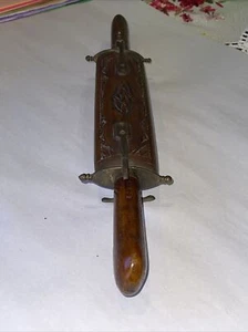 Indian Carving Set With Stand, Carved Wood & Brass Knife And Fork For Carving. - Picture 1 of 13