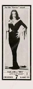 1950s Vampira photo KABC TV vtg print ad NEW POSTER 10 x 24 - Picture 1 of 1