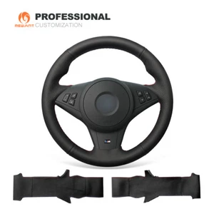HÁGALO USTED MISMO Cuero Negro Cubierta Volante Coche Fundas para BMW M5 E60 E61 M6 E63 E64 - Imagen 1 de 9