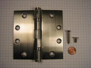 TACO #SS-TBB179-(4-1/2 x 4-1/2)" STEEL DOOR HINGE, SATIN STAINLESS,WITH SCREWS - Picture 1 of 1