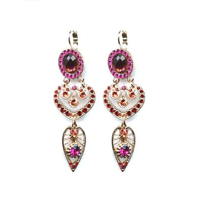 Mariana Earrings Finely Detailed Reds & Pinks Austrian Crystals Firefly Natur... - Image 1 of 3