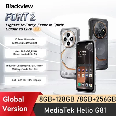 Global Version Blackview FORT 2 Smartphone 6.56'' HD+ Display 5000mAh Android 15 - Image 1 of 4