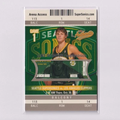 2003-04 Fleer Authentix Balcony #113 Luke Ridnour RC Rookie SN /250 - Image 1 of 2