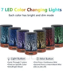 ✨Ätherisches Öl Diffusor Schwarz Metall Aromatherapie Cool Mist Ultraschall LED Farbe - Bild 1 von 13