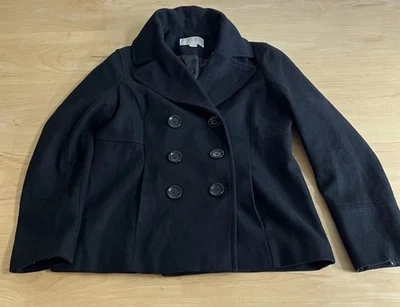 Michael Kors Women's Wool Black Double Breasted Pea Coat With Pockets Size M!!! - Image 1 of 4