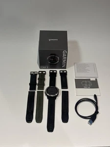 Garmin Fenix 6 47mm Black Multisport GPS Watch - Box & Bundle + Extra Bands - Picture 1 of 18