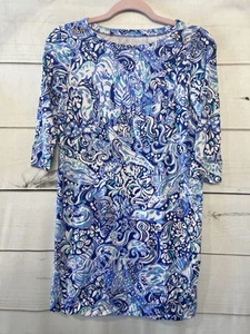 Lilly Pulitzer Girls XL 12/14 Dress Blues 3/4 Sleeves - Picture 1 of 10