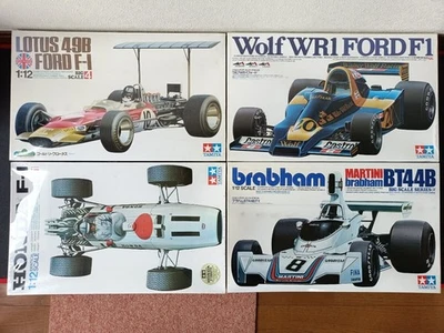 Quattro set, -avvolti, ,non assemblati, TAMIYA 1/12 HONDA F1 LOTUS 49B Ford Wolf - Immagine 1 di 4