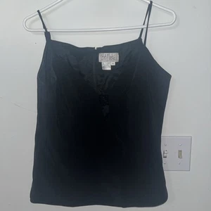 bob mackie boutique 16 Black Fully Lined W/Beaded Detail Camisole - Bild 1 von 7